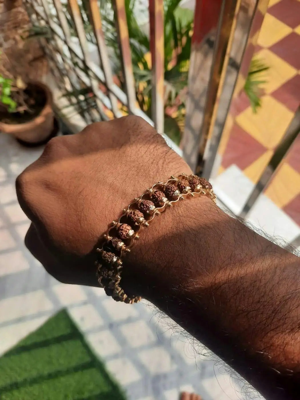 Pack of 2 Rudraksha Bracelet | Gold-Plated Spiritual Bracelet for Men & Women