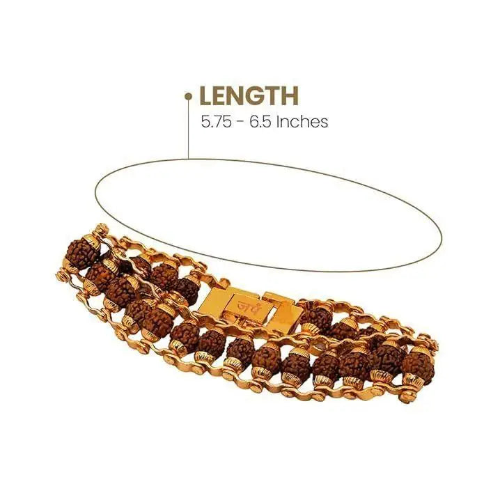 Pack of 2 Rudraksha Bracelet | Gold-Plated Spiritual Bracelet for Men & Women