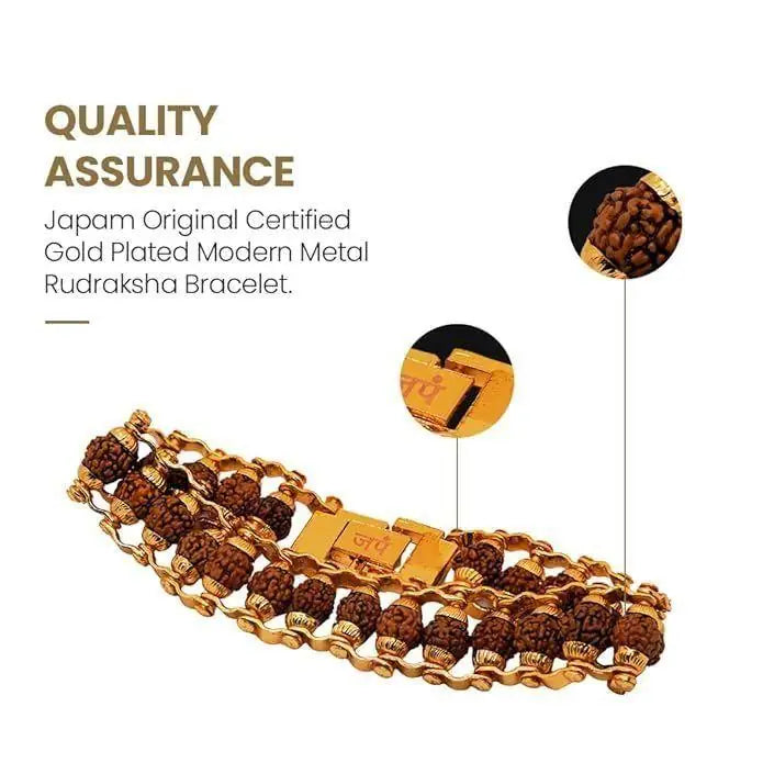 Pack of 2 Rudraksha Bracelet | Gold-Plated Spiritual Bracelet for Men & Women