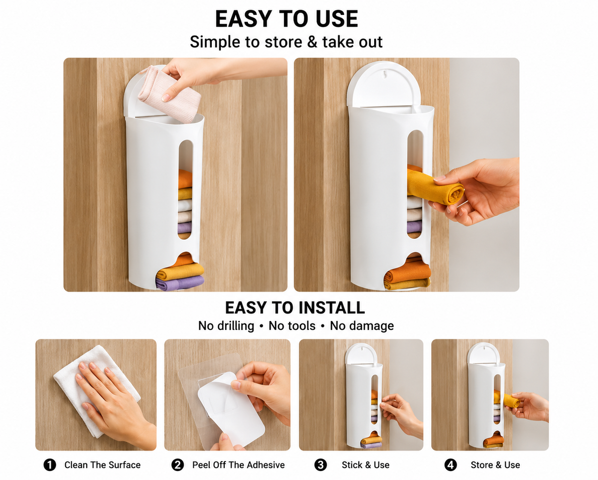 Multipurpose Wall-Mounted Cabinet Storage Organizer