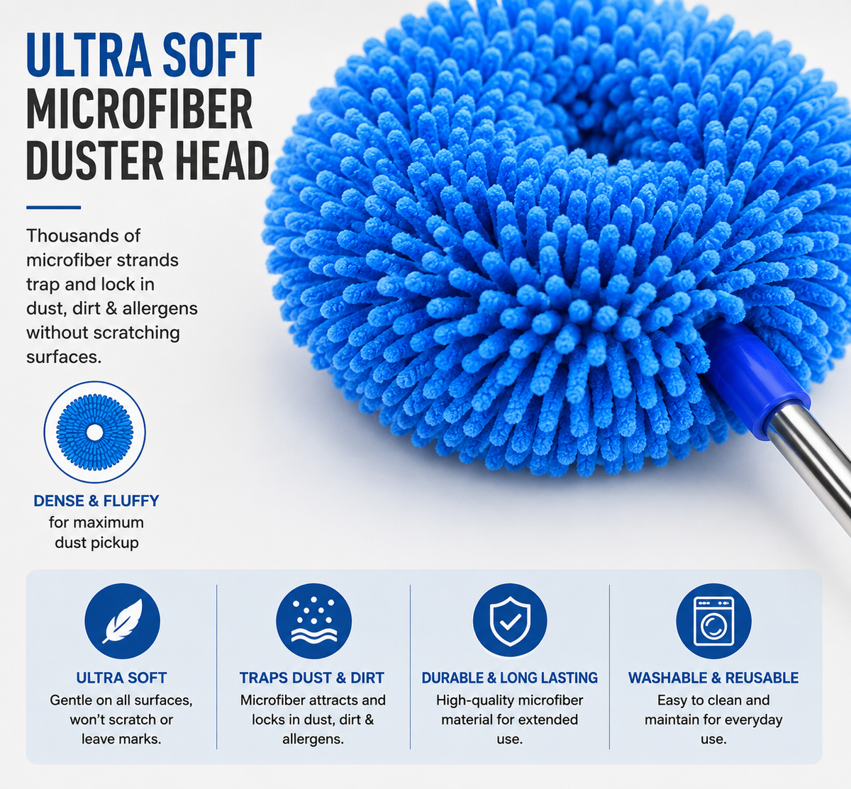 Extendable Microfiber Ceiling Fan & Home Cleaning Duster