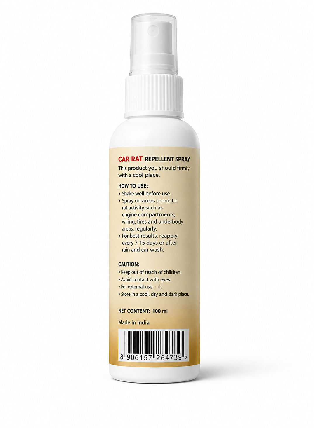 Car Rat Repellent Spray | Natural Rodent Protection for Cars & Bikes