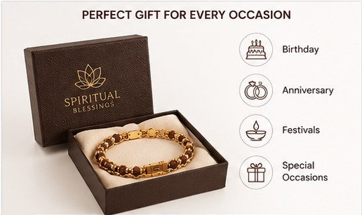 Pack of 2 Rudraksha Bracelet | Gold-Plated Spiritual Bracelet for Men & Women