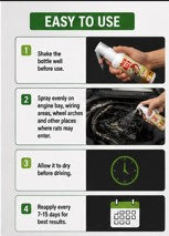 Car Rat Repellent Spray | Natural Rodent Protection for Cars & Bikes