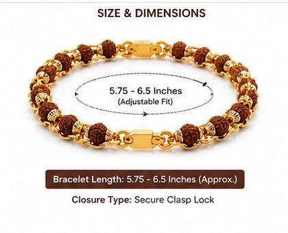 Pack of 2 Rudraksha Bracelet | Gold-Plated Spiritual Bracelet for Men & Women