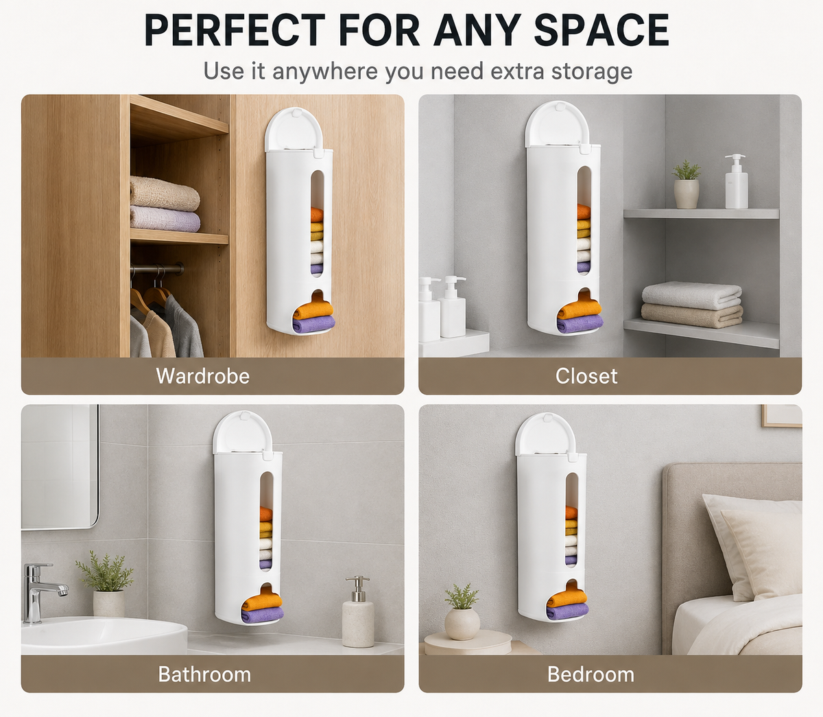 Multipurpose Wall-Mounted Cabinet Storage Organizer