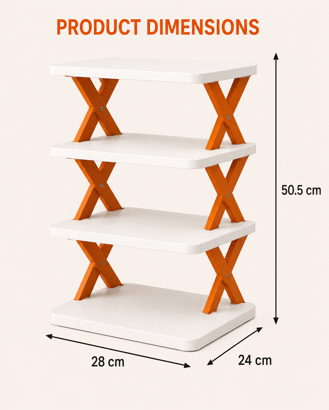 4-Tier Foldable Shoe Rack | Space-Saving Storage Organizer