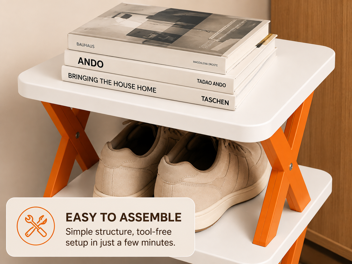 4-Tier Foldable Shoe Rack | Space-Saving Storage Organizer