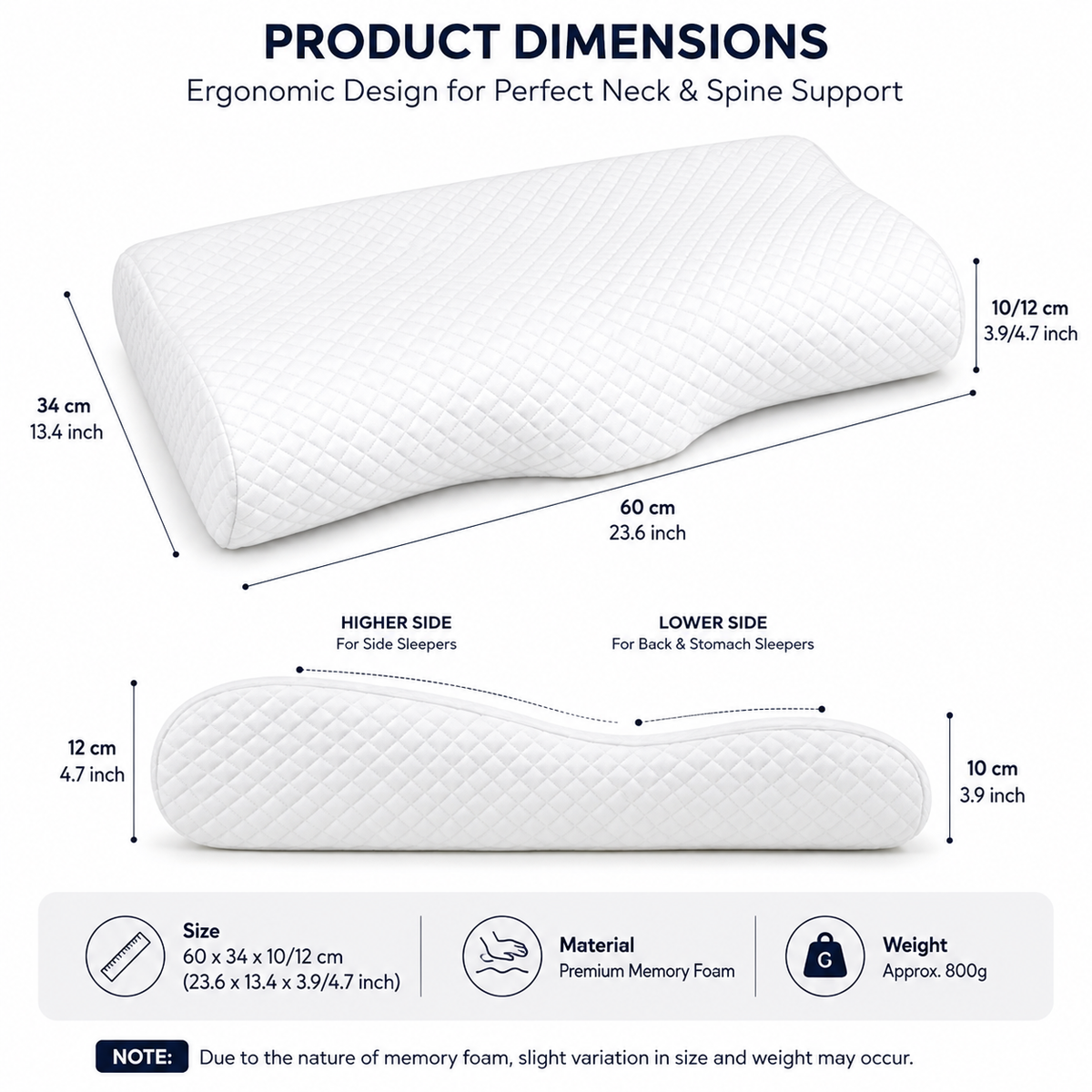 Orthopedic Memory Foam Neck Support Pillow